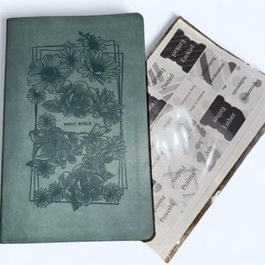 Floral Embossed Bible with Stickers